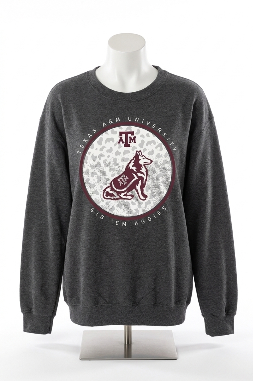 NEW GAMEDAY COUTURE texas a&m university turning circles tee in charcoal